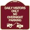 Signmission Day Visitors No Overnight Parking W/ Graphic Heavy-Gauge Aluminum Sign, 18" x 18", BU-1818-24196 A-DES-BU-1818-24196 - alternate 1